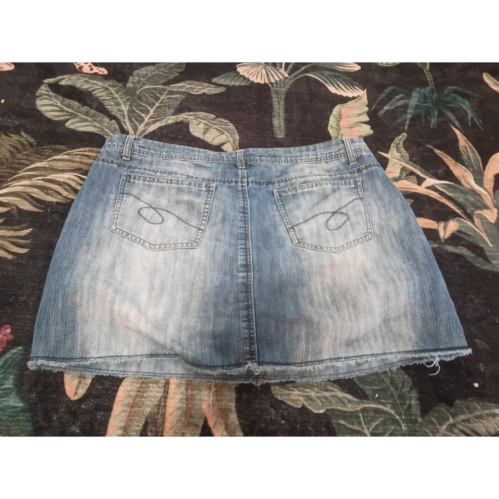 Vintage 90s Y2K Faded Glory Mini Jean Skirt Skirt Denim Women's 18 Paisley... - Picture 2 of 7